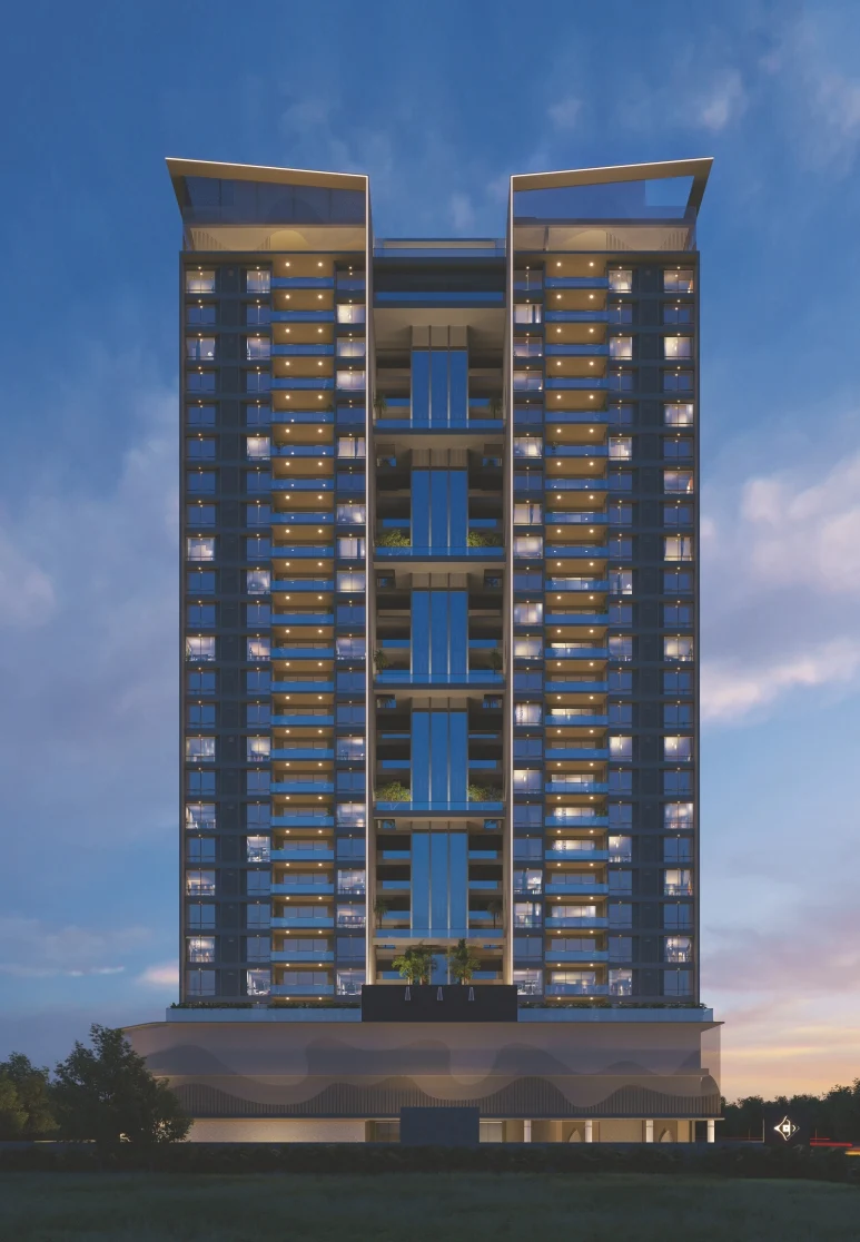Montage tower at dusk